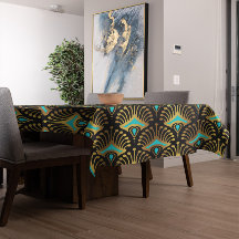 Motif Art déco or et bleu sur noir