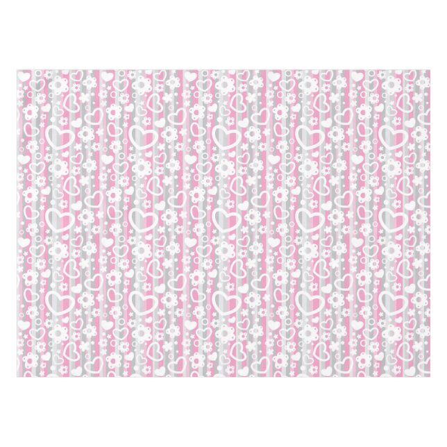 Nappe Motif avec des coeurs et des fleurs (Devant (Horizontal))