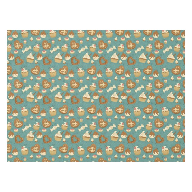 Nappe Motif avec des petits gâteaux et des sucreries (Devant (Horizontal))