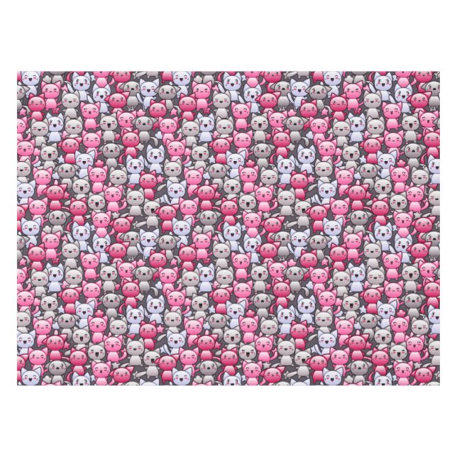 Nappe motif avec les chats mignons 2 de griffonnage de (Devant (Horizontal))