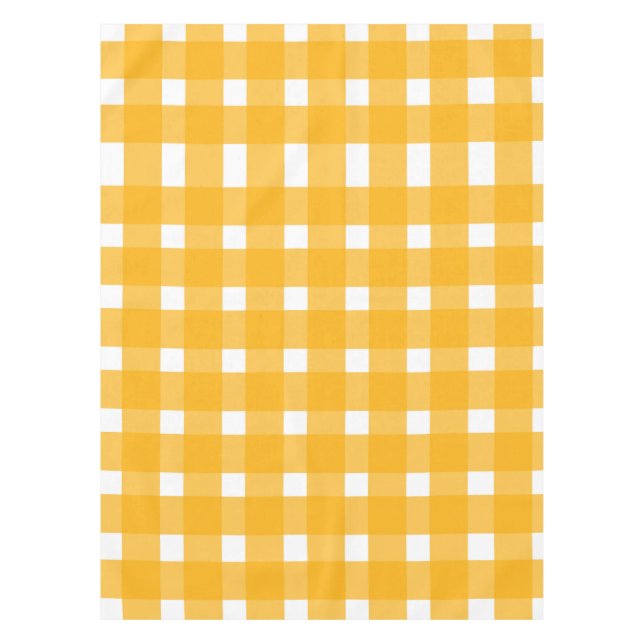 Nappe Motif blanc En vichy jaune (Devant)