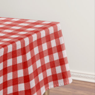 Nappe Motif blanc et rouge En vichy À damiers coton