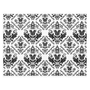 Nappe Motif blanc noir classique de damassé - chic