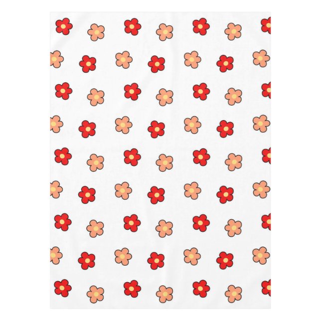 Nappe Motif blanc Preppy rose Flower Arrière - plan (Devant)