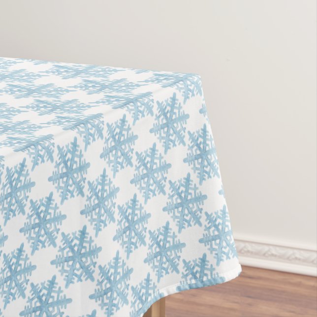 Nappe Motif bleu-clair de flocons de neige d'aquarelle (In Situ)