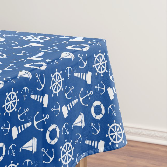 Nappe Motif bleu de mer (In Situ)