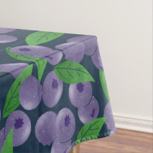 Nappe Motif Blueberry sur emballage arrière - plan bleu 
