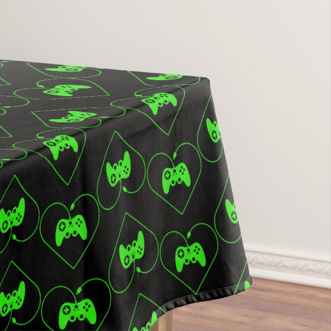 Nappe Motif cardiaque du contrôleur de jeu vidéo vert (In Situ)