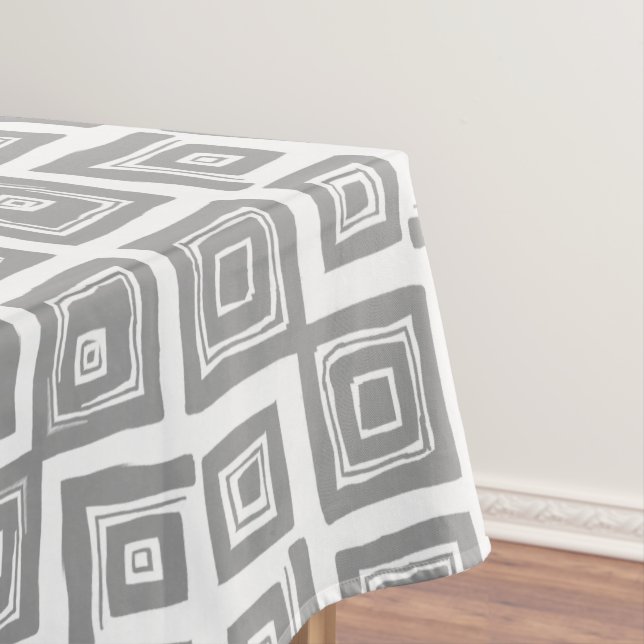 Nappe Motif Carré Abstrait gris (In Situ)