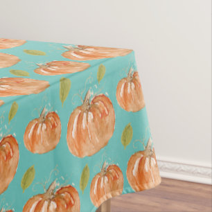 Nappe Motif Citrouille Turquoise