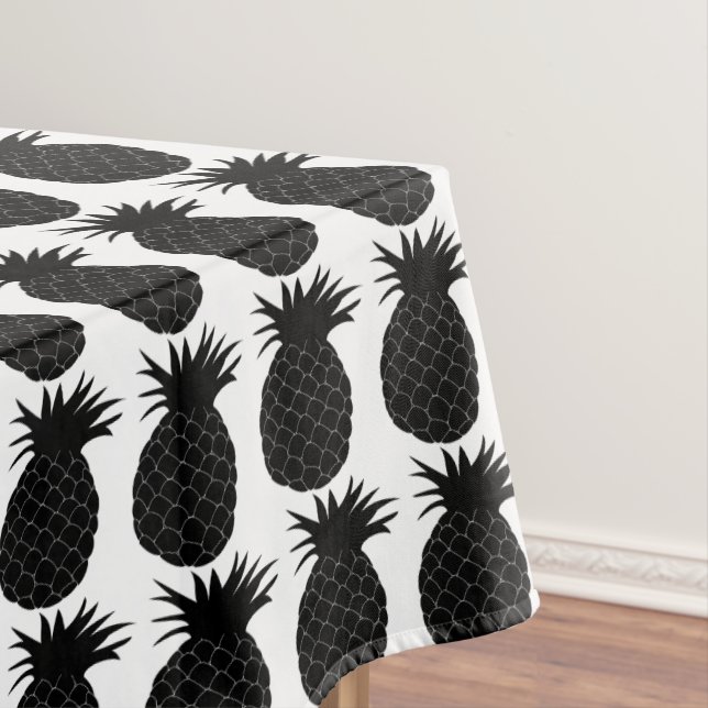 Nappe Motif classique d'ananas noir et blanc (In Situ)