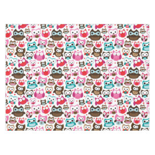 Nappe motif coloré de hibou