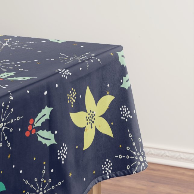 Nappe Motif coloré de Noël Snowflakes & Fleurs (In Situ)