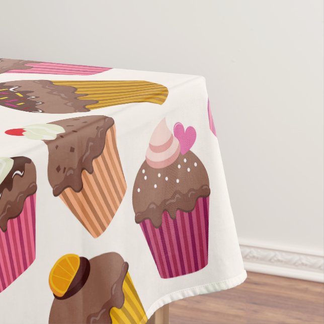 Nappe Motif Cupcake, Motif Muffin, Chocolat, Cœurs (In Situ)