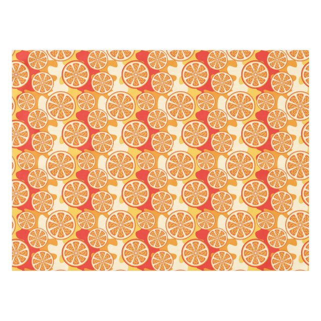 Nappe Motif d'agrumes oranges rétro (Devant (Horizontal))