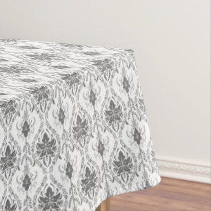 Nappe Motif Damask blanc et gris