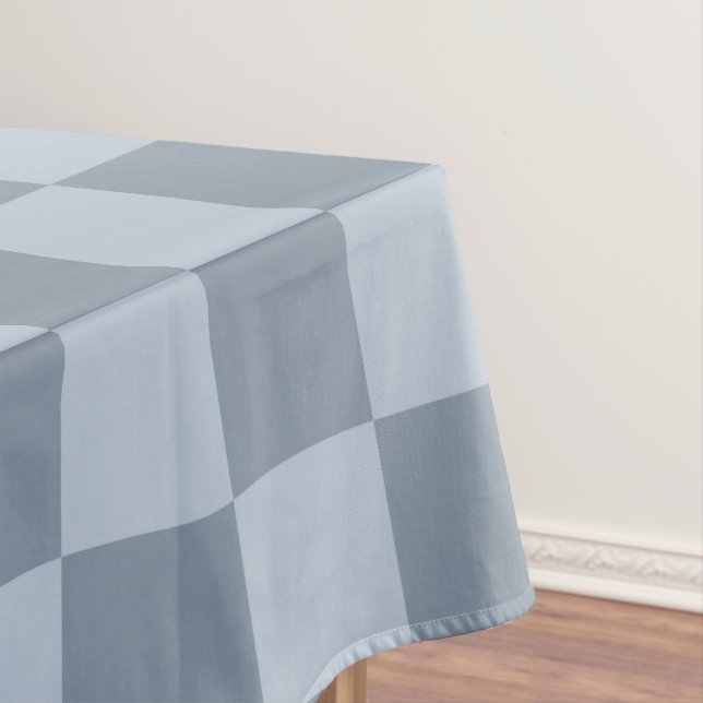 Nappe Motif damier bleu poudre minimaliste (In Situ)