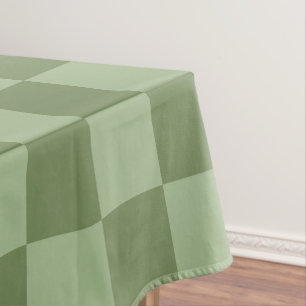 Nappe Motif damier vert sauge minimaliste