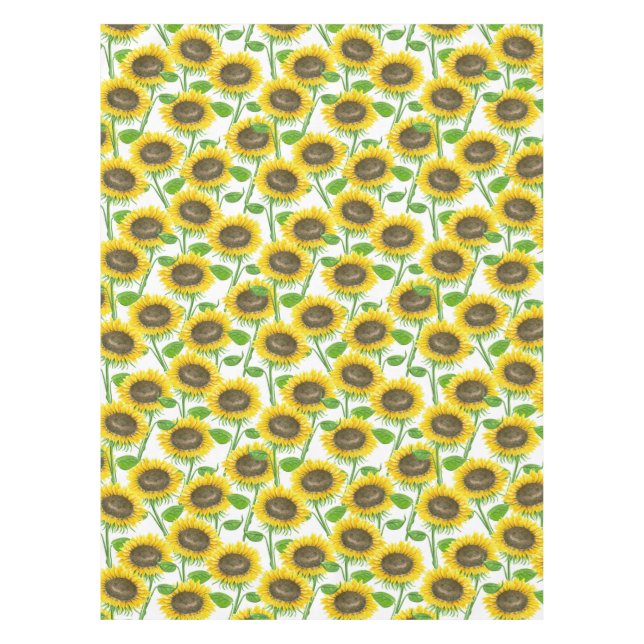Nappe Motif d'aquarelle des tournesols (Devant)
