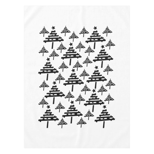 Nappe Motif d'arbre de Noël noir et blanc moderne (Devant)