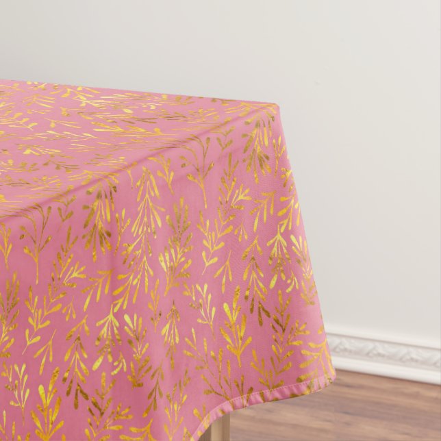 Nappe Motif d'automne de la feuille d'or rose chic (In Situ)