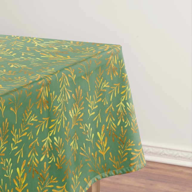 Nappe Motif d'automne de la Feuille d'or verte tendance (In Situ)