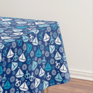 Nappe Motif de bande dessinée avec des voiliers