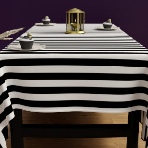 Nappe Motif de bande noir et blanc d'Halloween