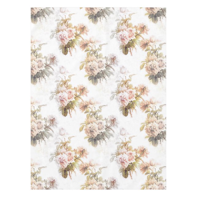 Nappe Motif de bouquet rose rose douce à l'ancienne (Devant)