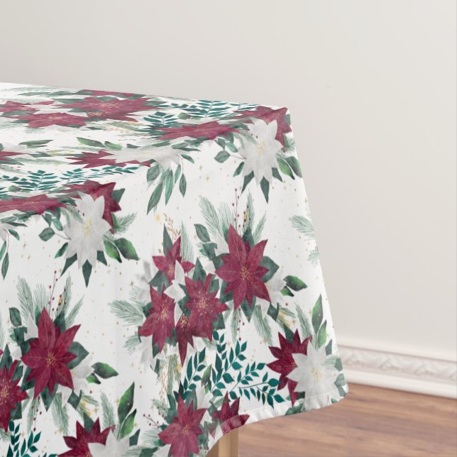 Nappe Motif de bouquet rouge et blanc Poinsettia (In Situ)