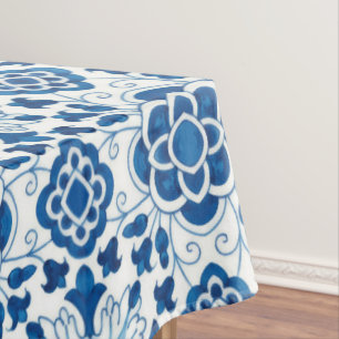 Nappe Motif de carreaux bleu azulejos Vintage