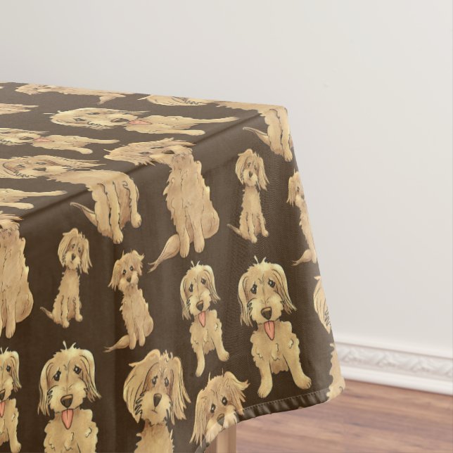 Nappe Motif de chien Brown labradoodle doré (In Situ)