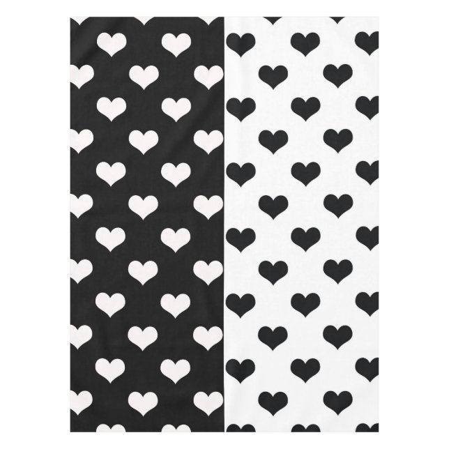 Nappe Motif de coeur Black White Love (Devant)