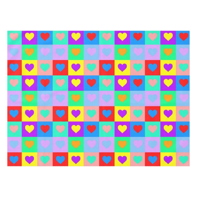 Nappe Motif de coeur coloré (Devant (Horizontal))