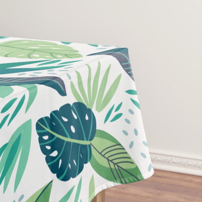 Nappe Motif de feuilles vertes et blanches (In Situ)