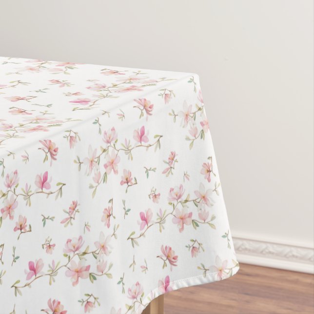 Nappe Motif de fleur rose mou d'aquarelle (In Situ)