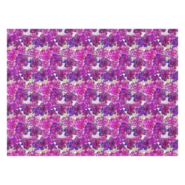 Nappe Motif de fleurs abstrait de rose et de pourpre (Devant (Horizontal))