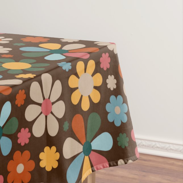 Nappe Motif de fleurs rétro des années 70 (In Situ)