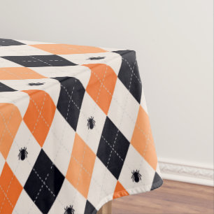 Nappe Motif de Jacquard d'Halloween Orange et Black Spid