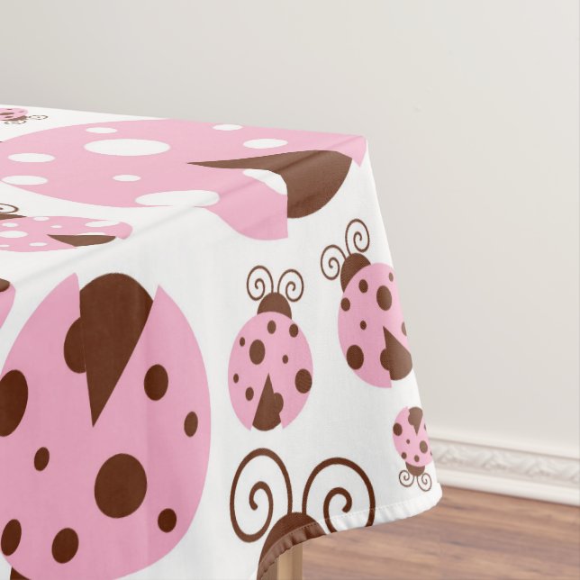 Nappe Motif De Ladybugs, Mignons Ladybugs, Pink Ladybugs (In Situ)