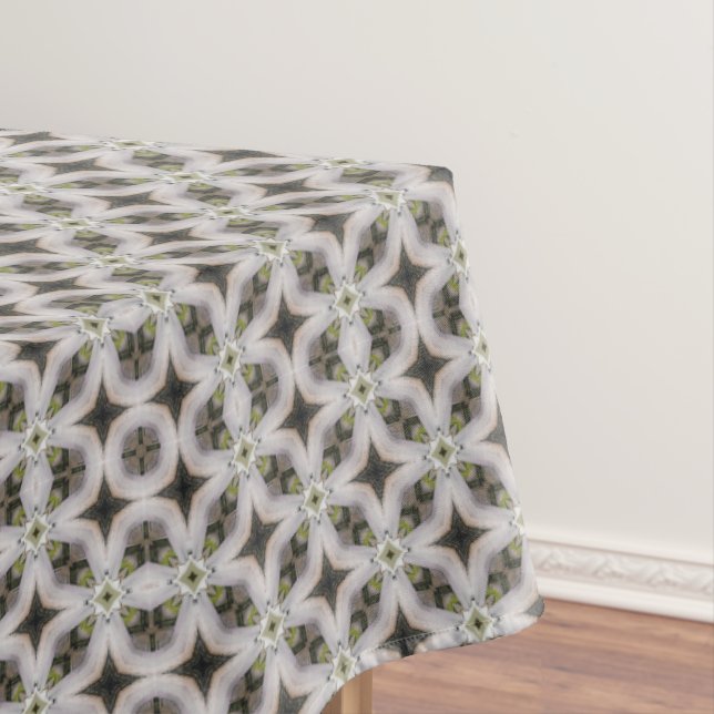 Nappe Motif de l'étoile rétro noire, grise et verte (In Situ)