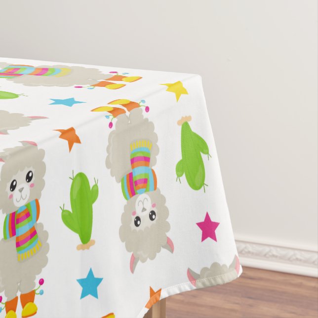 Nappe Motif De Llamas, Cute Llamas, Alpacas, Cactus (In Situ)