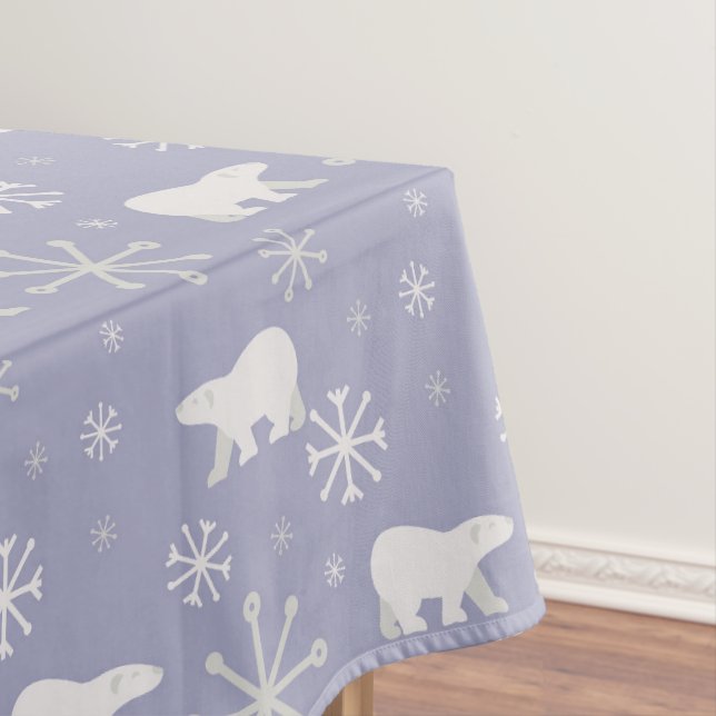 Nappe Motif de Noël avec ours polaires et flocons de nei (In Situ)