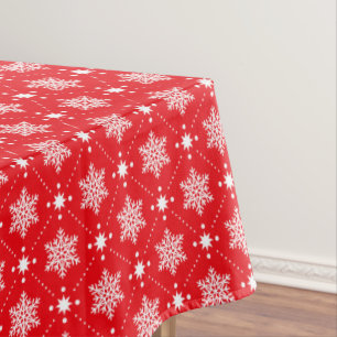 Nappe Motif de Noël classique Red et White Snowflakes