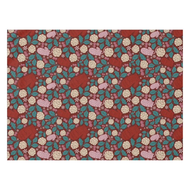 Nappe Motif de Noël Cosy Red Vintage (Devant (Horizontal))