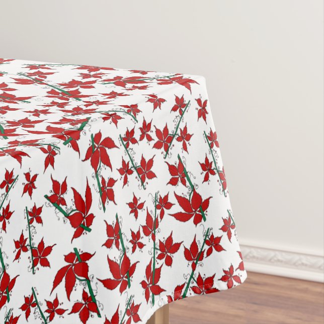 Nappe Motif de Noël floral poinsettia rouge (In Situ)