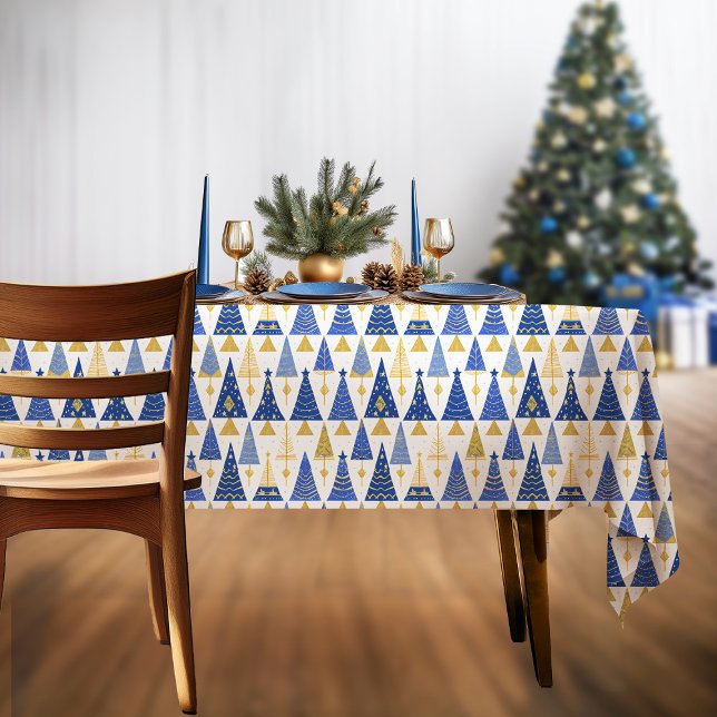Nappe Motif de Noël Gold bleu#25 ID1009 (Créateur téléchargé)