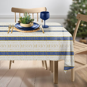 Nappe Motif de Noël Gold bleu#35 ID1009