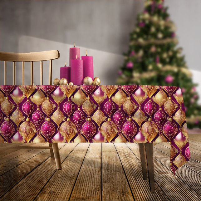 Nappe Motif de Noël Magenta Gold#12 ID1009 (Créateur téléchargé)