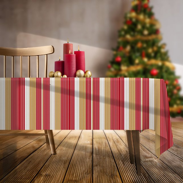 Nappe Motif de Noël Red Gold Pinstripe #28 ID1009 (Créateur téléchargé)